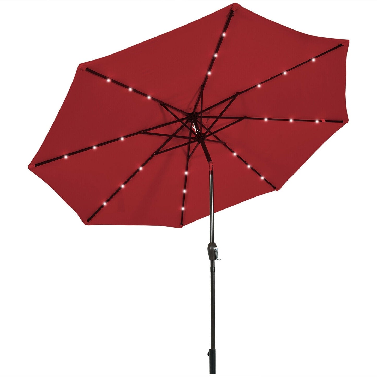 10 Feet Outdoor Patio umbrella with Bright Solar LED Lights-Dark Blue