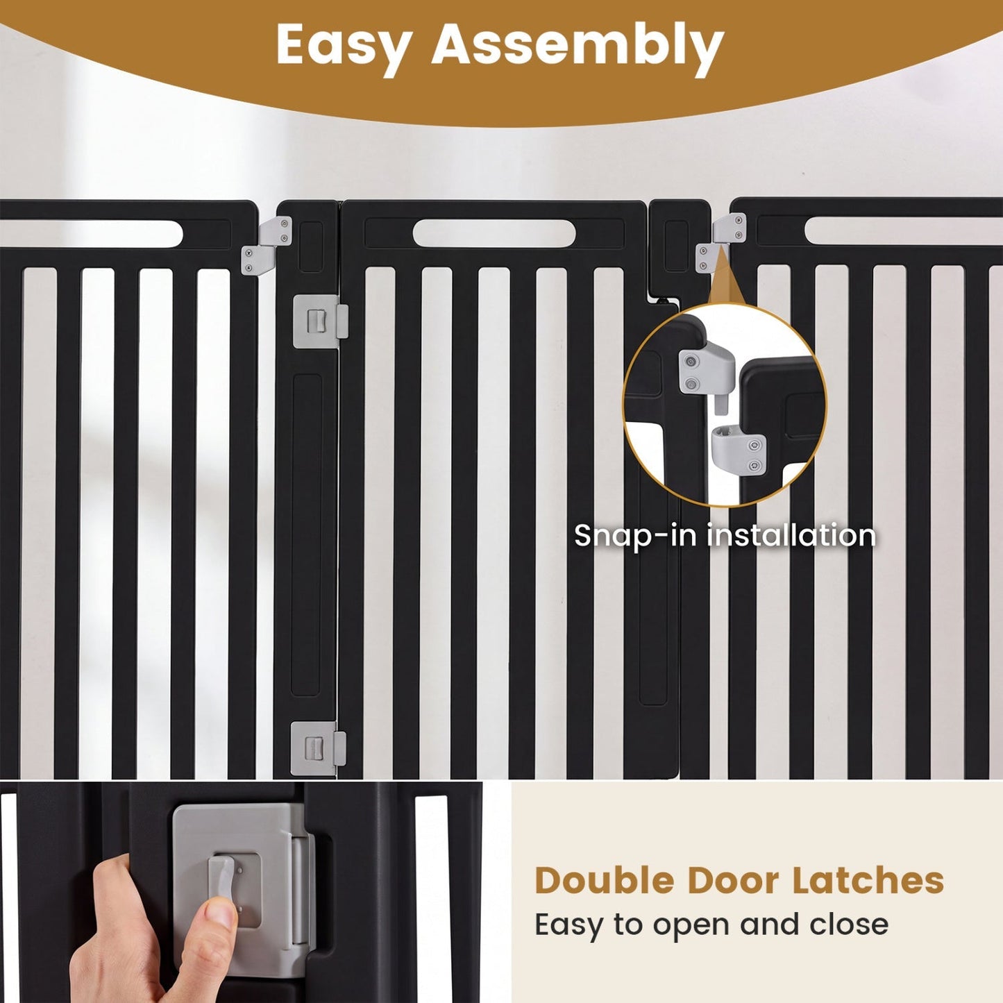 16-Panel Dog Playpen 31.5" Height Indoor Outdoor Pet Gate