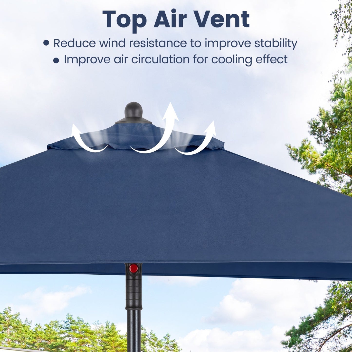 5 Foot Square Patio Market Umbrella with 4 Ribs