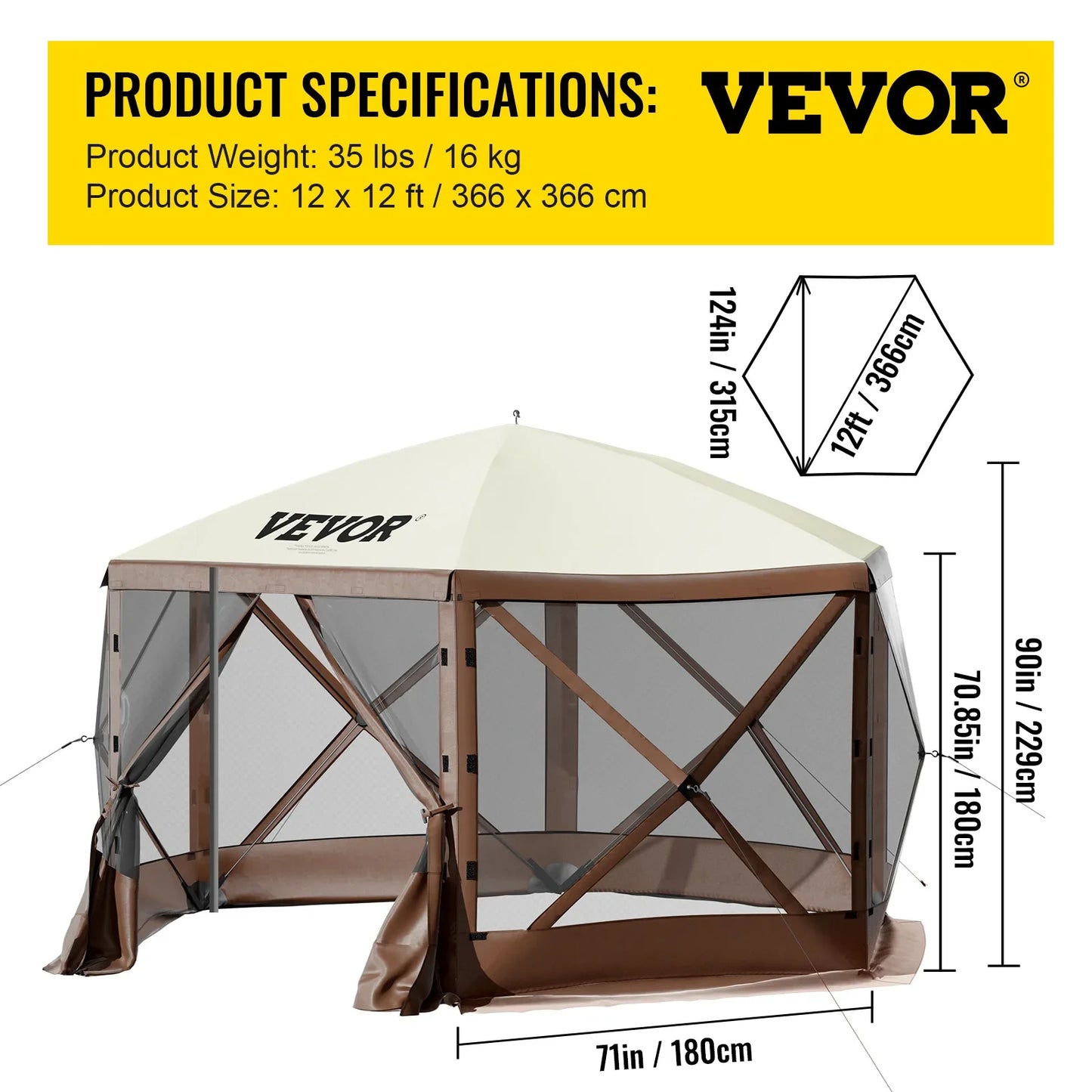 SucceBuy Pop Up Camping Gazebo Sun Shade Canopy Shelter