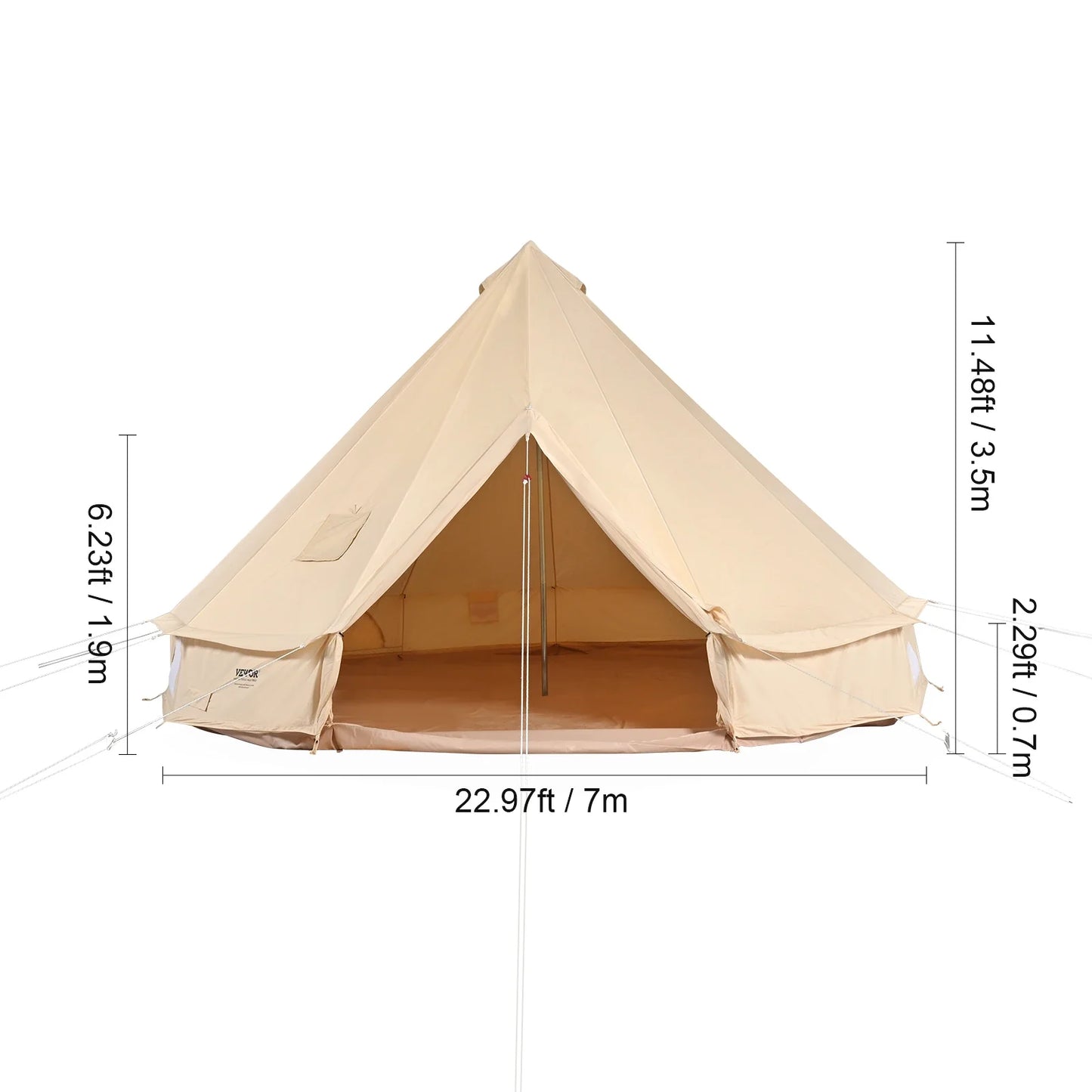 SucceBuy Canvas Bell Tent For Four Season Camping Yurt