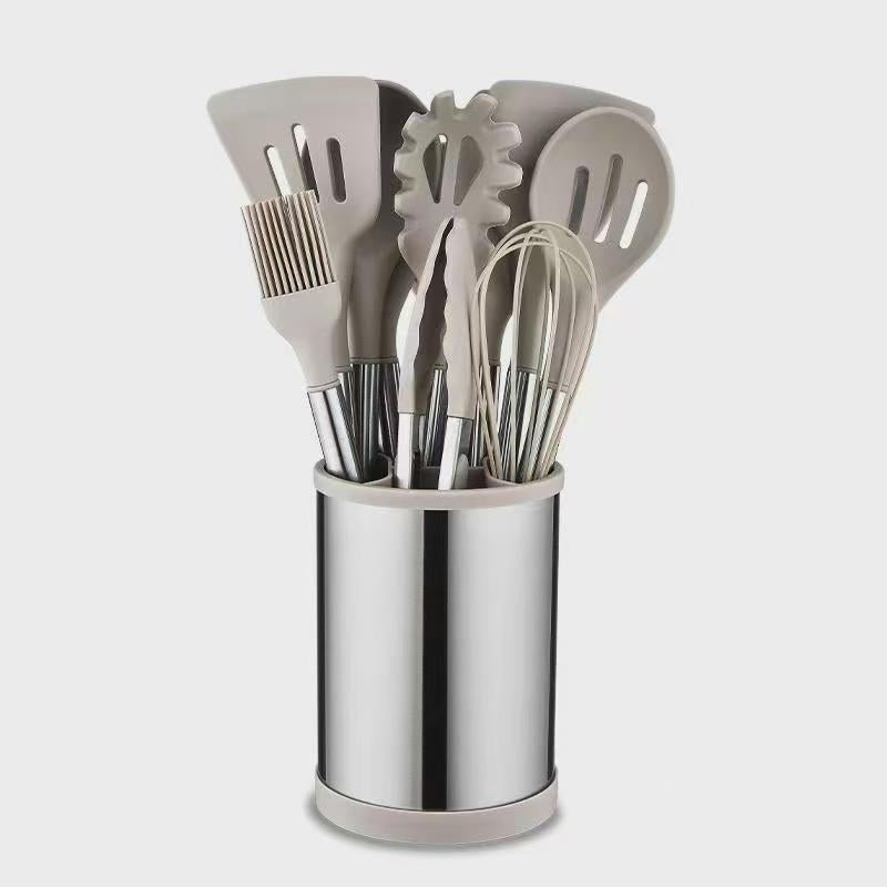 Non-stick Cookware Spatula And Spoon Rotating Storage Bucket Set