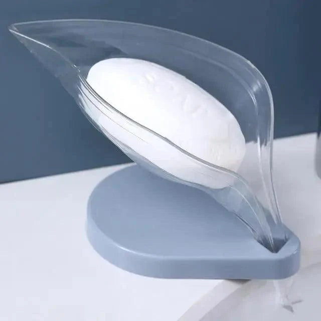 Non-slip leaf Shape Soap Box Bathroom Soap Holder Dish Storage Plate Tray Soap Holder Case Kitchen Supplies Bathroom Accessories Soap Dishes Sponge Container with Suction Cup Leaf Shape Self Draining for Bathroom Kitchen Sink