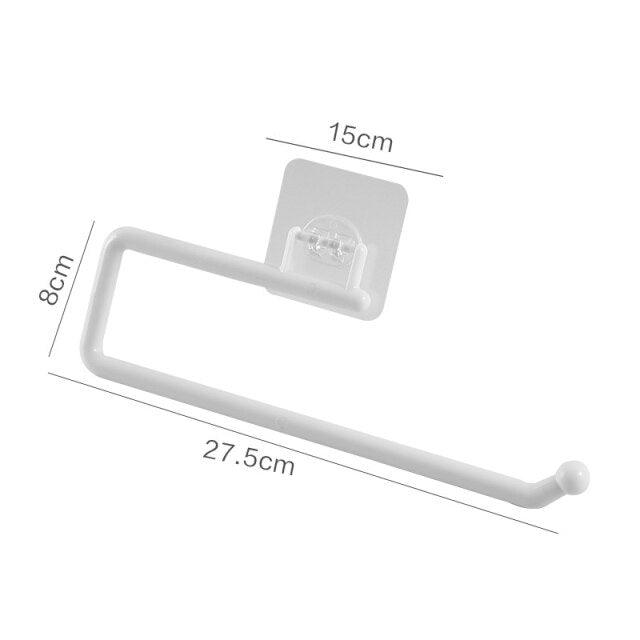 Perforation-Free Kitchen Toilet Paper Holder Special Paper Towel Rack Cling Film Storage Rack Toilet Paper Rag Holder Wall Mount Self Adhesive Toilet Paper Holder Durable Stainless Steel Brushed Nickel Toilet Paper Roll Holder Modern No Drilling