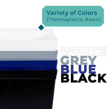 Tehila Standard Freestanding Grey Utility Sink with Black Legs, Water Supply Lines Included