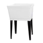 Tehila Standard Freestanding White Utility Sink with Black Legs, Water Supply Lines Included