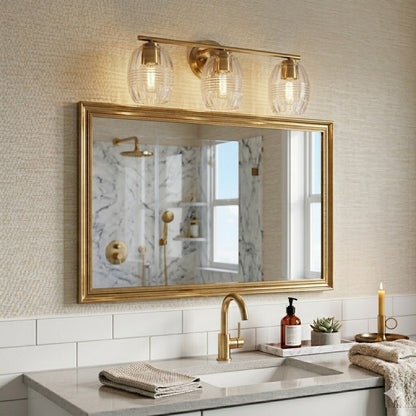 Luster Three Lights Vanity with Clear Glass for Bathrooms