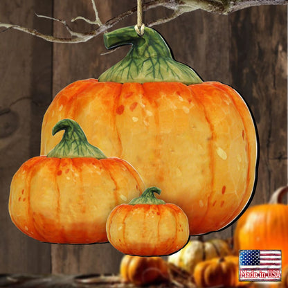 Stacking Pumpkins Wooden Ornaments Halloween by G. DeBrekht - Thanksgiving Halloween Decor - 8158414-2