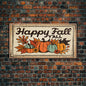 Happy Fall Y'all Typography Art, Rustic Farmhouse Decor, Framed Canvas Print, Canvas Sign, Fall Sign, Thanksgiving Sign Primitive Wall Art