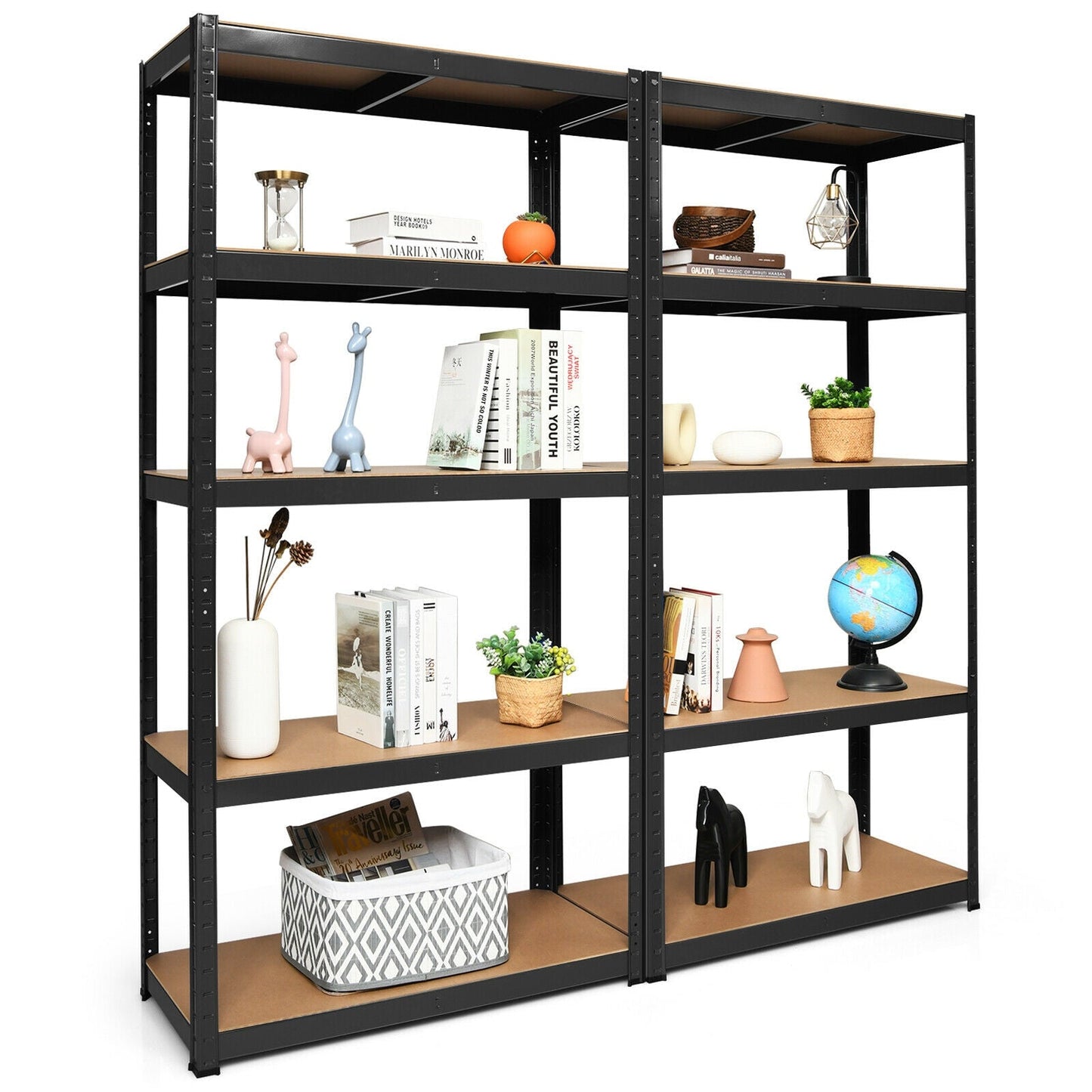 2 Pcs Storage Shelves Garage Shelving Units Tool Utility Shelves