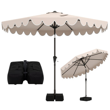 10 Feet Patio Umbrella with Weighted Base and Sandbags