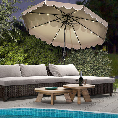 10 Feet Solar Patio Umbrella with 24 LED Lights