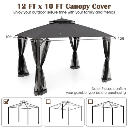 10' x 12' Gazebo Replacement Canopy Top with Air Vent