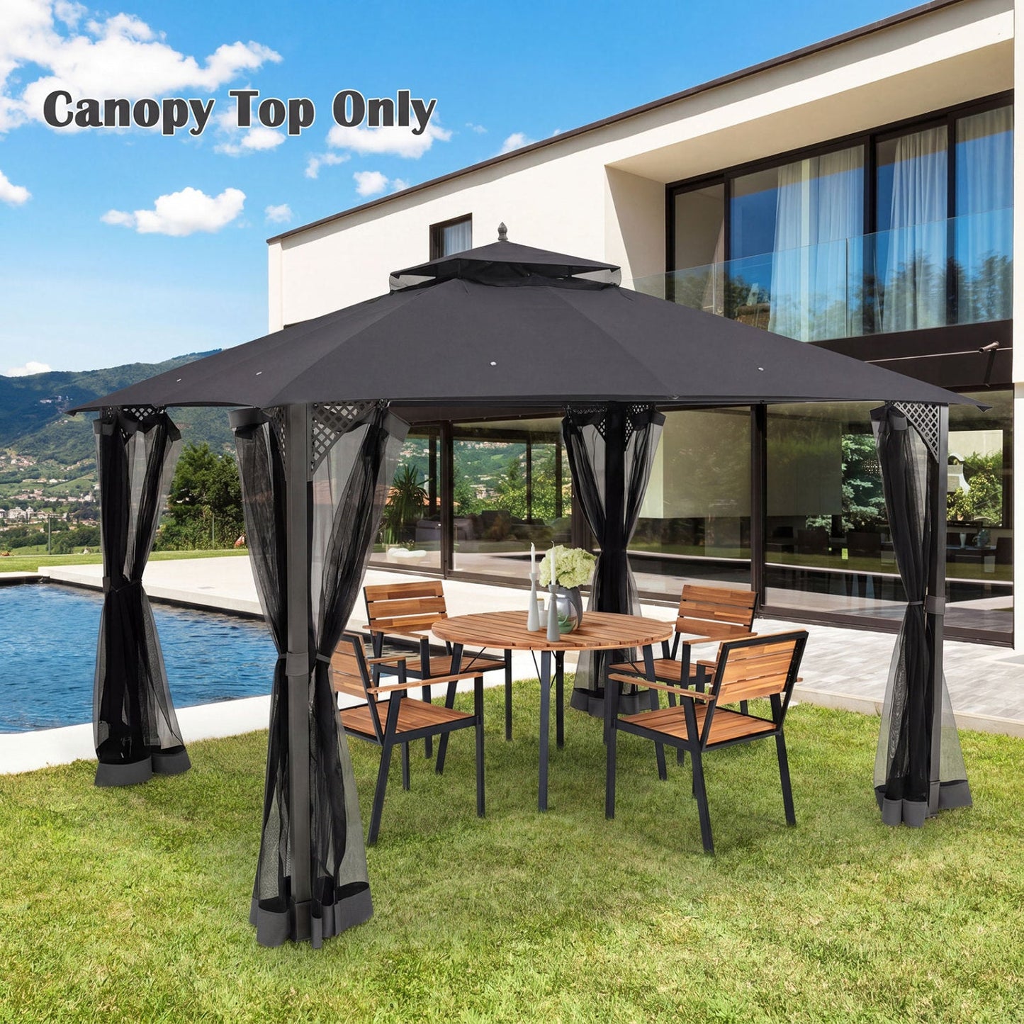 10' x 12' Gazebo Replacement Canopy Top with Air Vent