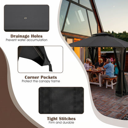 10' x 12' Gazebo Replacement Canopy Top with Air Vent