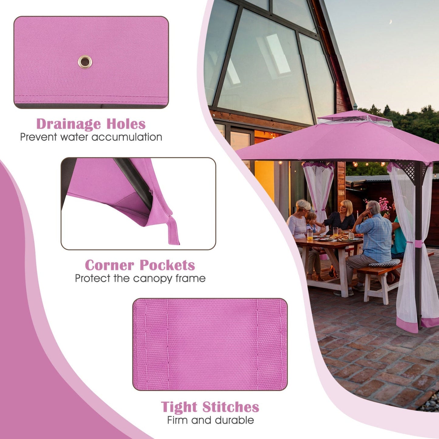 10' x 12' Gazebo Replacement Canopy Top with Air Vent