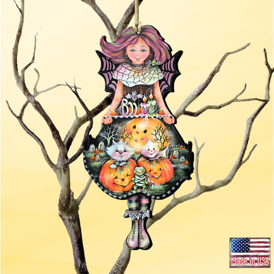 Halloween Fairy Wooden Ornaments by Jamie Mills-Price - Thanksgiving Halloween Decor - 8457412