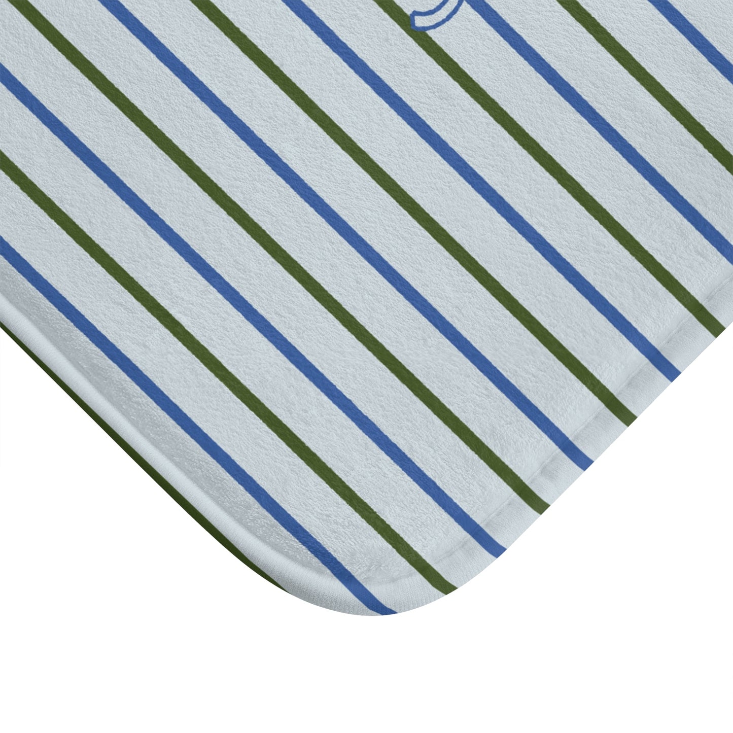 SOAK Striped Bath Mat — Blue & Green Spa Bathroom Rug