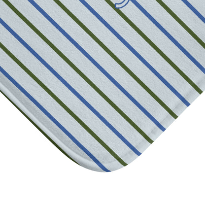 SOAK Striped Bath Mat — Blue & Green Spa Bathroom Rug