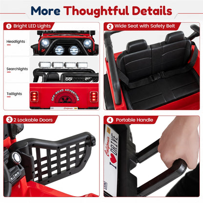 12V Electric Kids Ride On Car 2-Seater with Remote Control