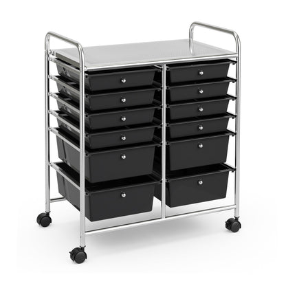 12 Storage Drawer Organizer Bins Rolling Cart