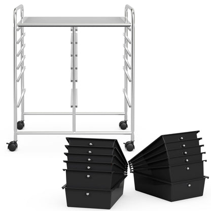 12 Storage Drawer Organizer Bins Rolling Cart