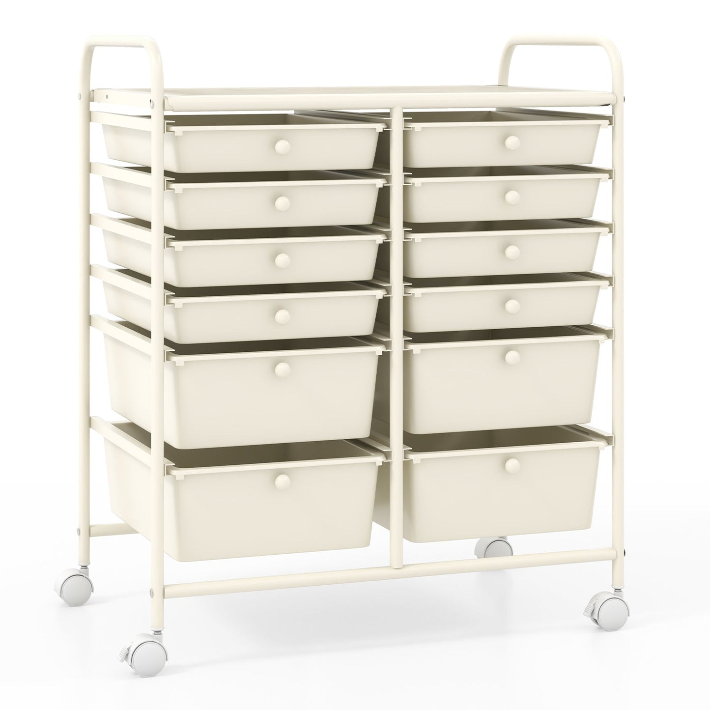 12 Storage Drawer Organizer Bins Rolling Cart