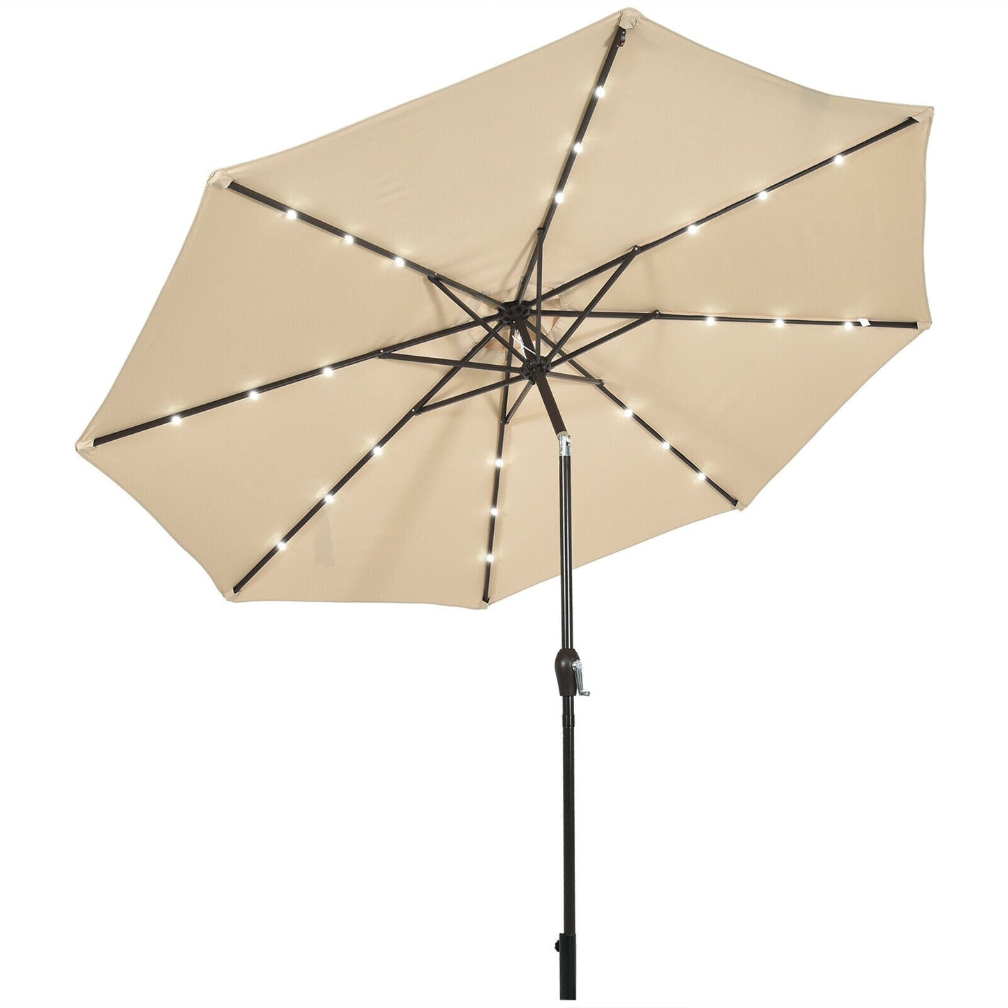10 Feet Outdoor Patio umbrella with Bright Solar LED Lights-Dark Blue
