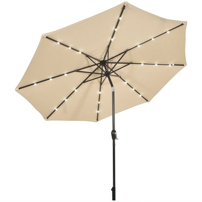 10 Feet Outdoor Patio umbrella with Bright Solar LED Lights-Dark Blue