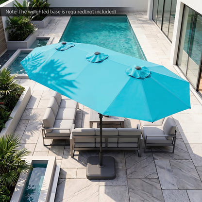 13 FT Double-Sided Patio Umbrella with 36 LED Lights