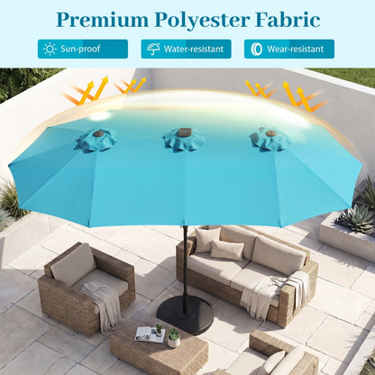 13 FT Double-Sided Patio Umbrella with 36 LED Lights