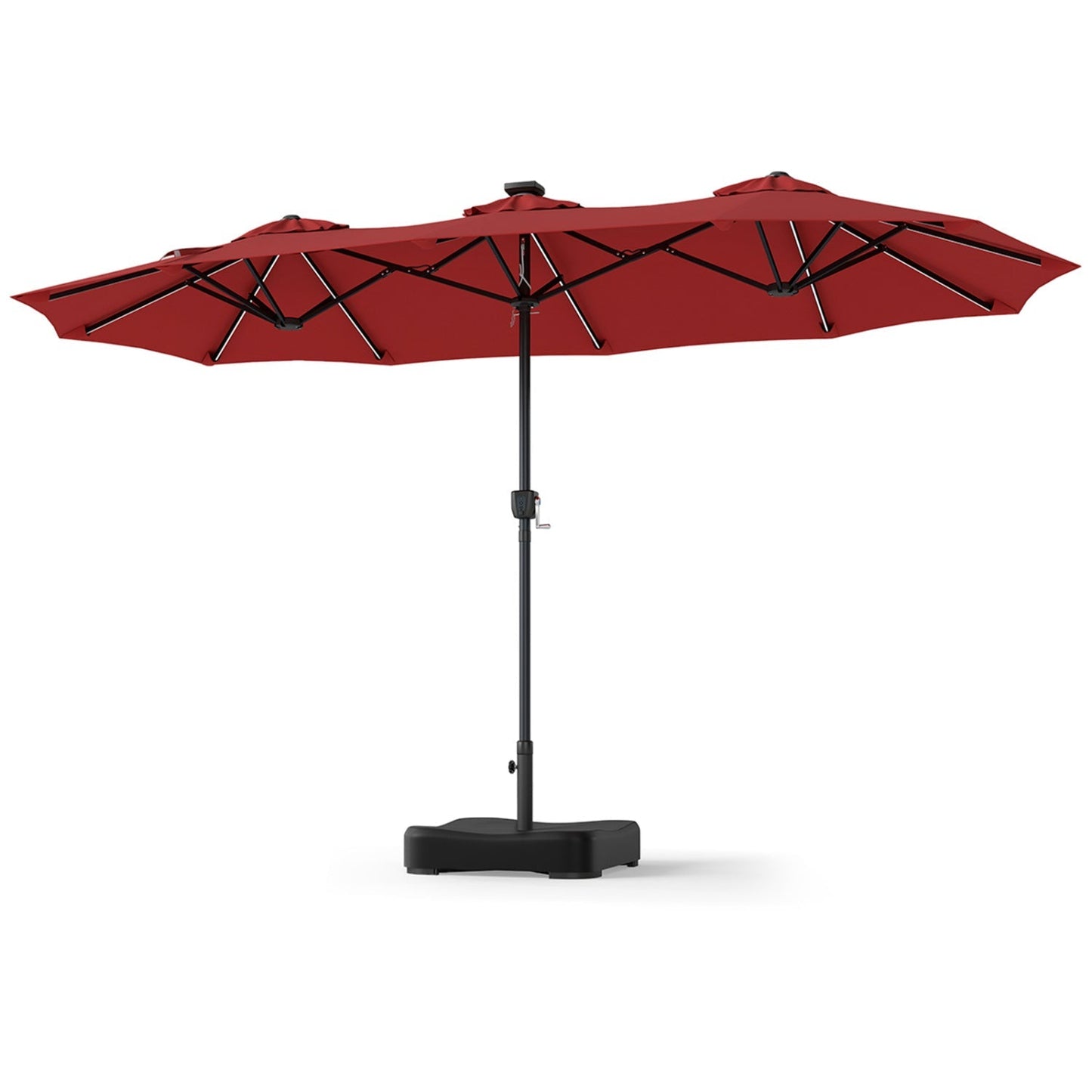 13 FT Double-Sided Patio Umbrella with 108 LED Lights & Base