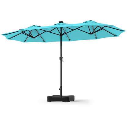 13 FT Double-Sided Patio Umbrella with 108 LED Lights & Base