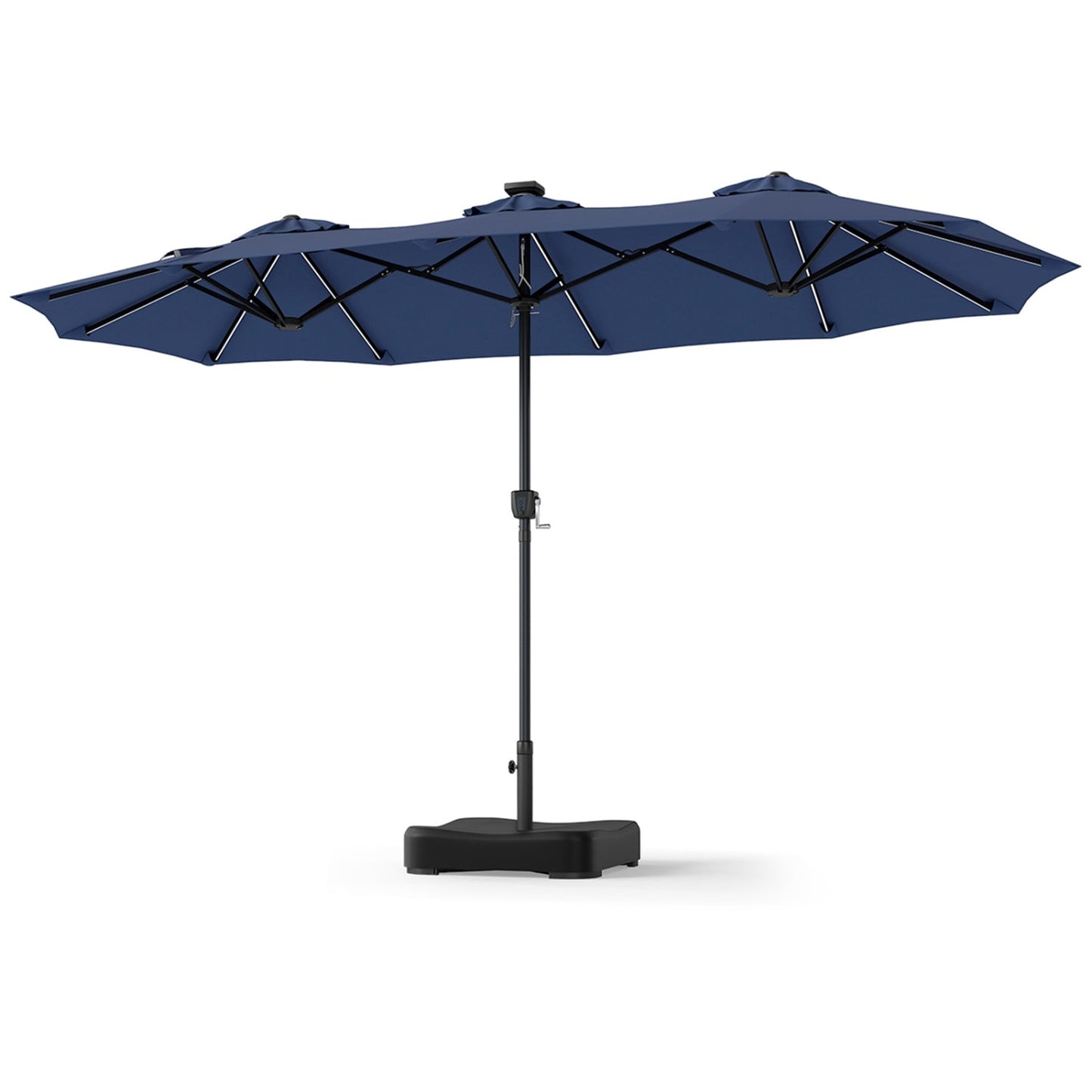 13 FT Double-Sided Patio Umbrella with 108 LED Lights & Base