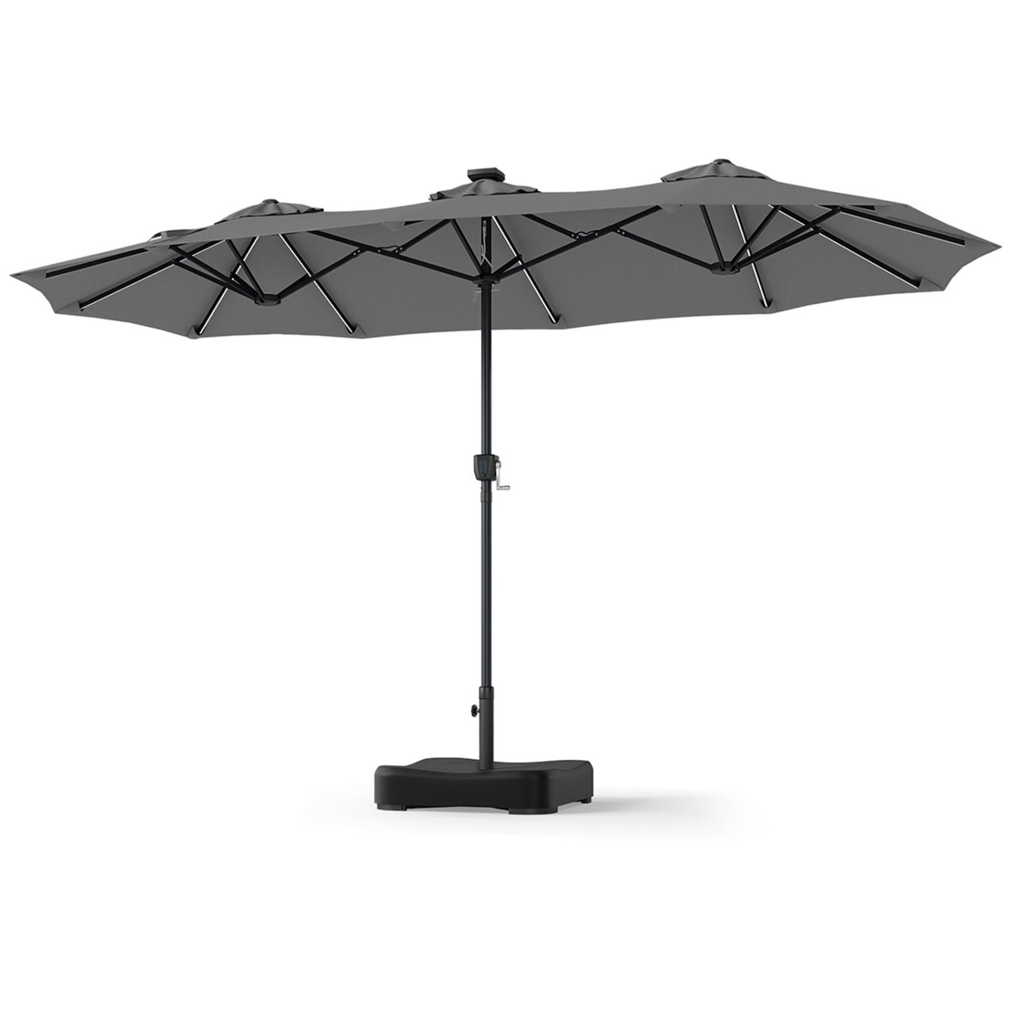 13 FT Double-Sided Patio Umbrella with 108 LED Lights & Base