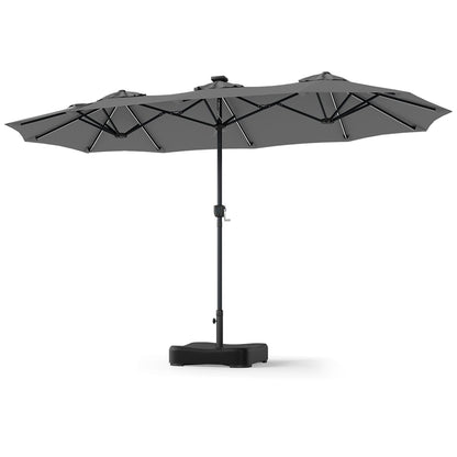 13 FT Double-Sided Patio Umbrella with 108 LED Lights & Base
