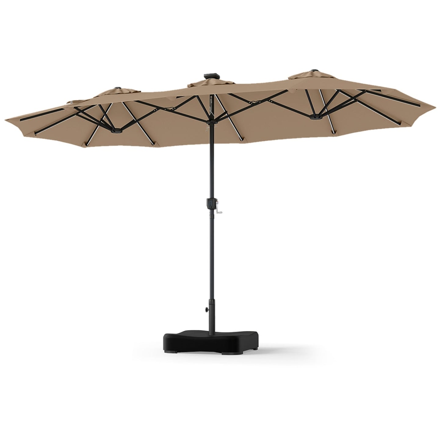 13 FT Double-Sided Patio Umbrella with 108 LED Lights & Base