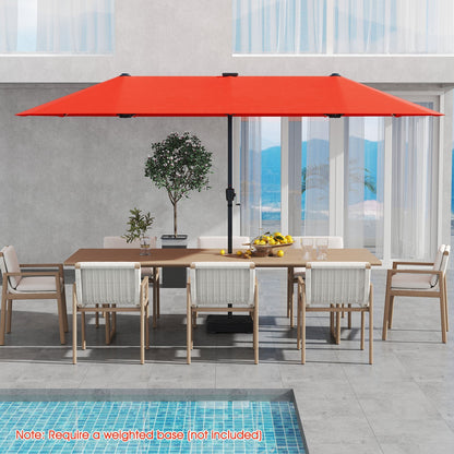 13 FT Double-Sided Patio Umbrella with Solar LED Lights