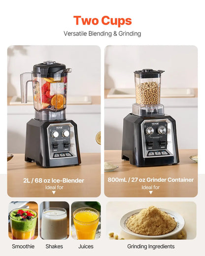 1400w High Speed Blender 68 Oz Smoothie Maker with Grinder