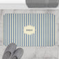 Bonjour FRENCH BLUE Stripe Bath Mat — Vintage French Bathroom Rug