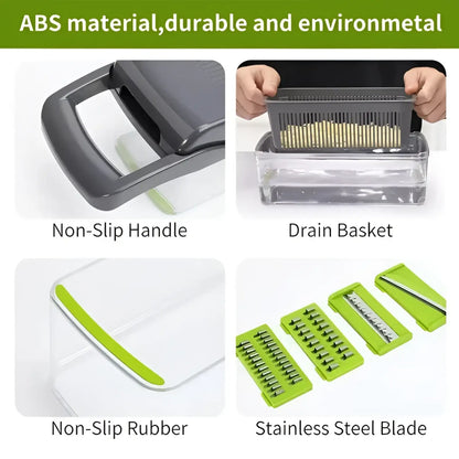15 in 1 Vegetable Chopper and Slicer with Container