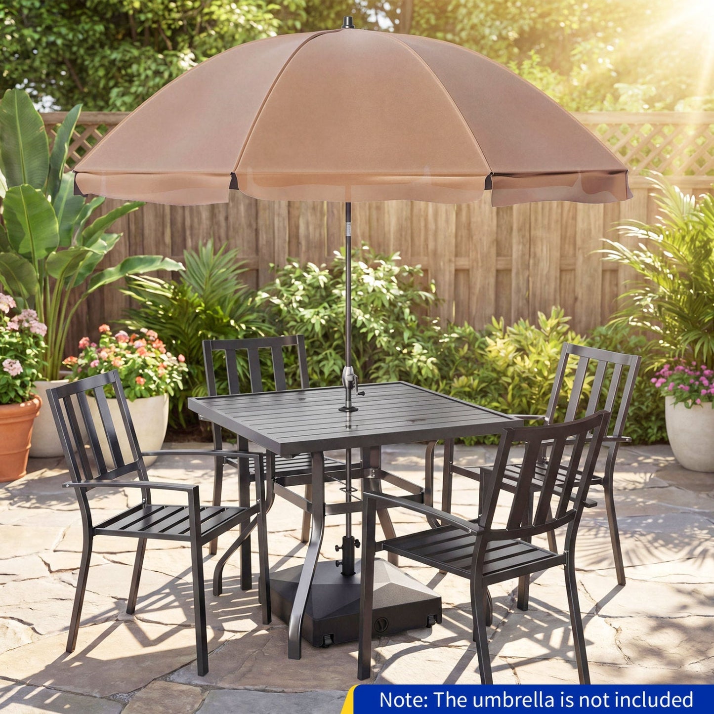 154lbs Mobile Fillable Patio Umbrella Base with 4 Wheels