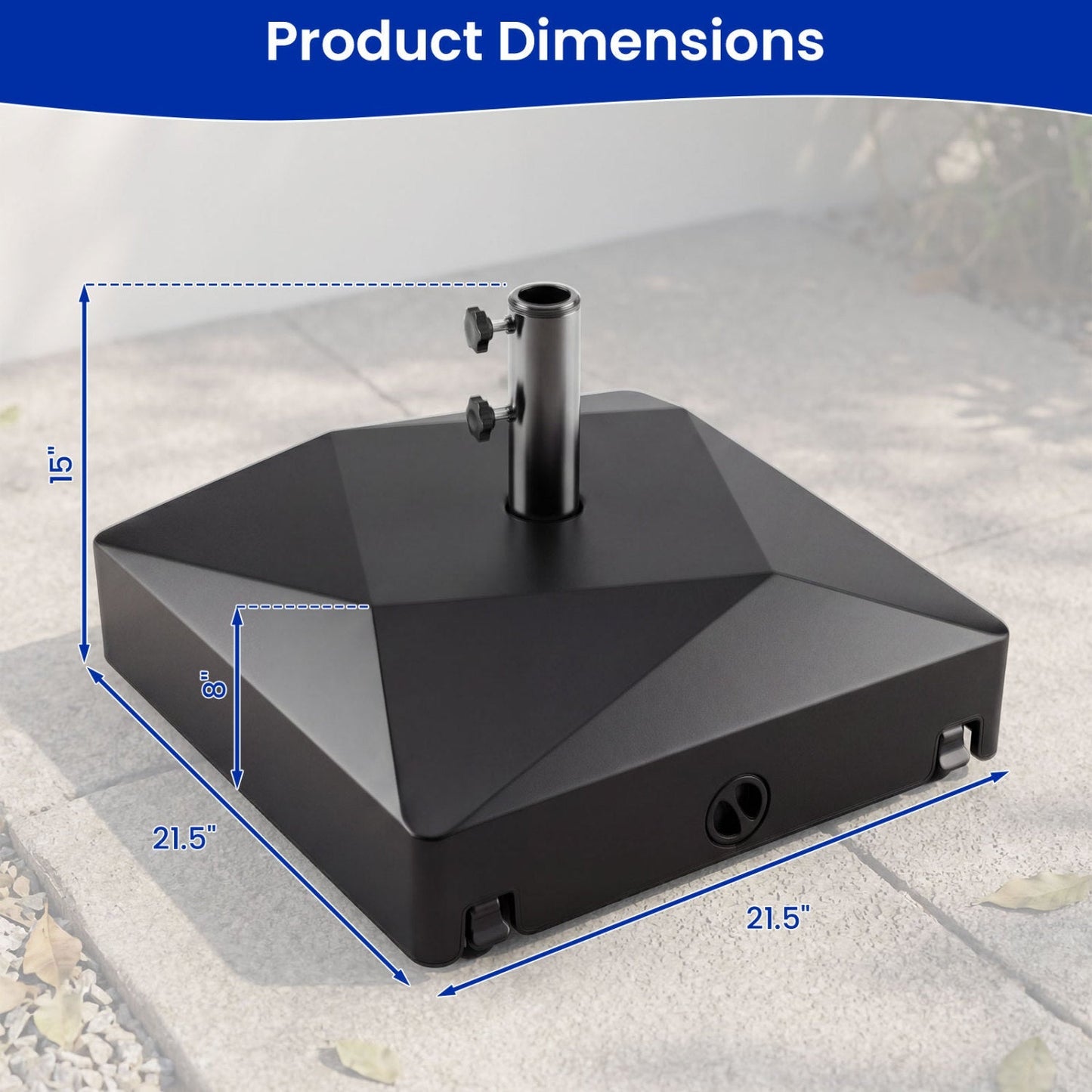 154lbs Mobile Fillable Patio Umbrella Base with 4 Wheels