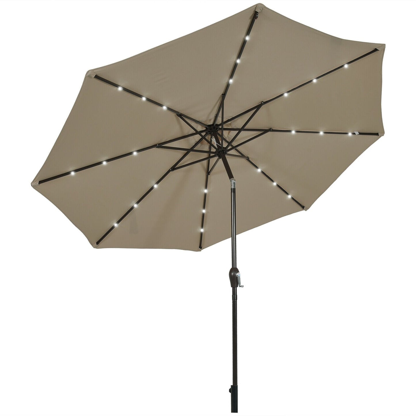 10 Feet Outdoor Patio umbrella with Bright Solar LED Lights-Dark Blue