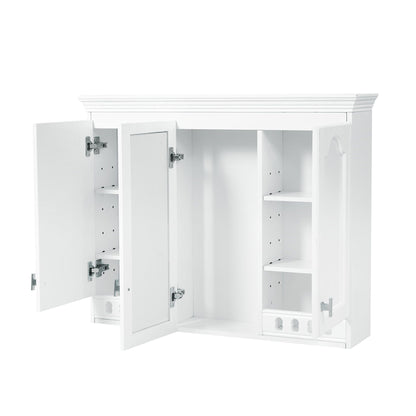 Wall Mount Mirror Cabinet With Adjustable Shelves, Soft Closing Hinges