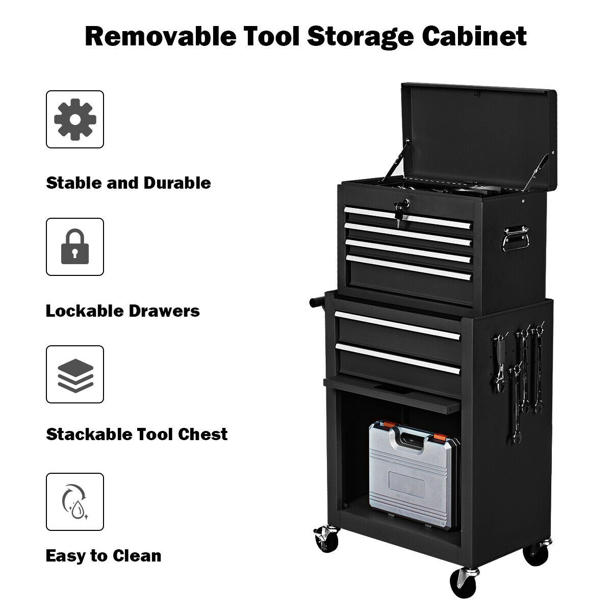 Rolling Cabinet Storage Chest Box Garage Toolbox
