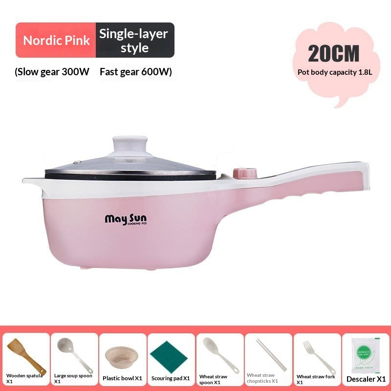 Electric Cooking Pot For Home And Dormitory Boiling Frying Steaming Hot Pot And Stewing