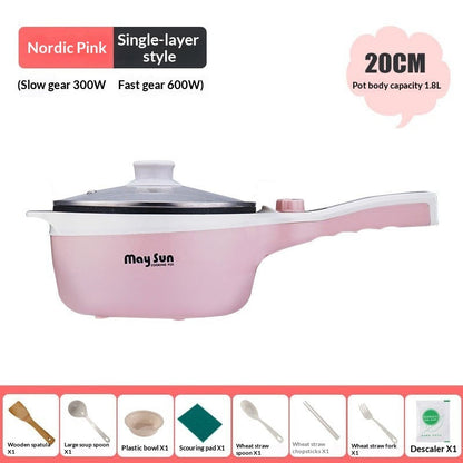 Electric Cooking Pot For Home And Dormitory Boiling Frying Steaming Hot Pot And Stewing