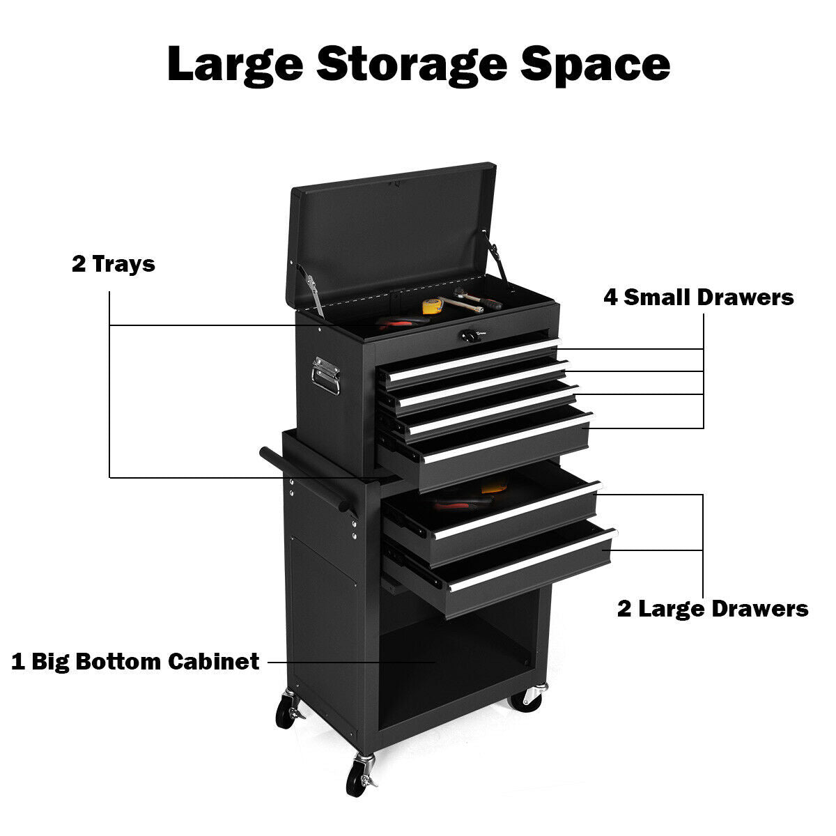 Rolling Cabinet Storage Chest Box Garage Toolbox