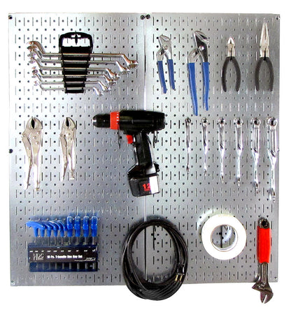 Metal Pegboard Tool Organizer Starter Kit - Metallic Pegboard with Hooks